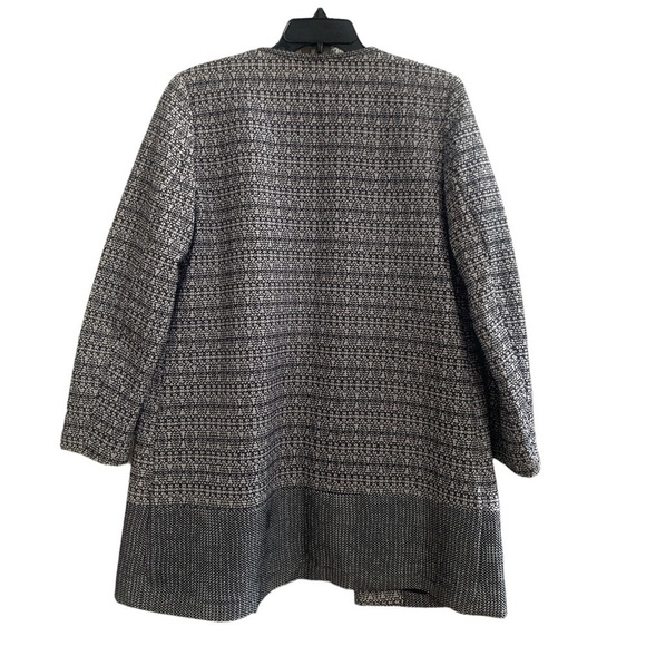 H&m Tweed Open Front Textured Blazer Jacket Longline Outerwear - Picture 2 of 12
